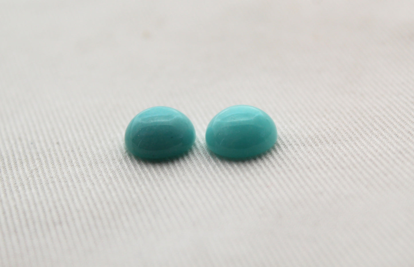 Pair of Amazonite cabochons 10 MM Gemstones round
