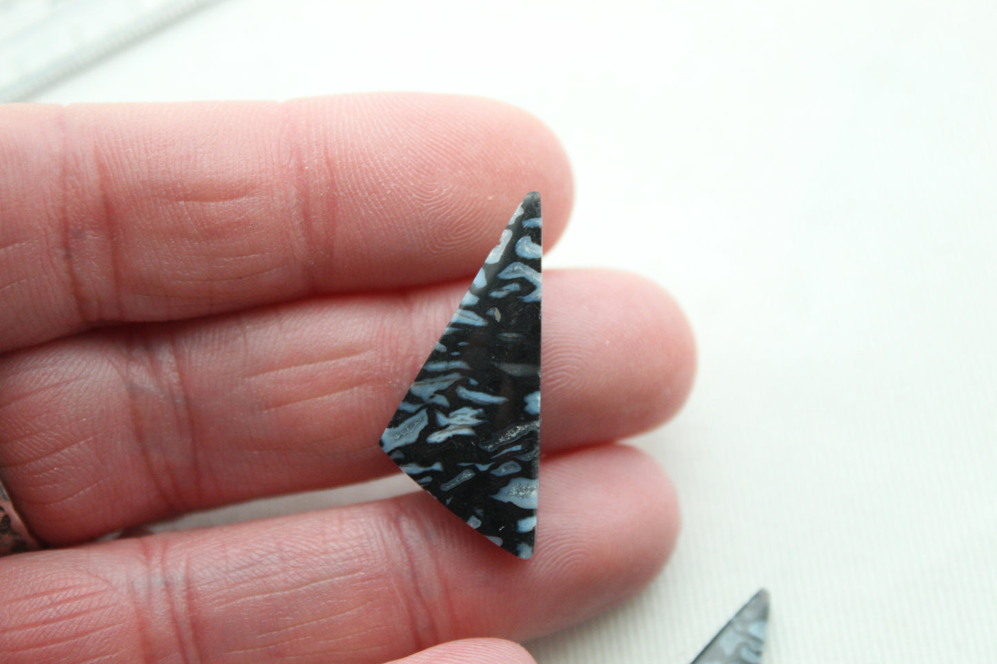 Black Palm Wood Cabochon Pair natural gemstones