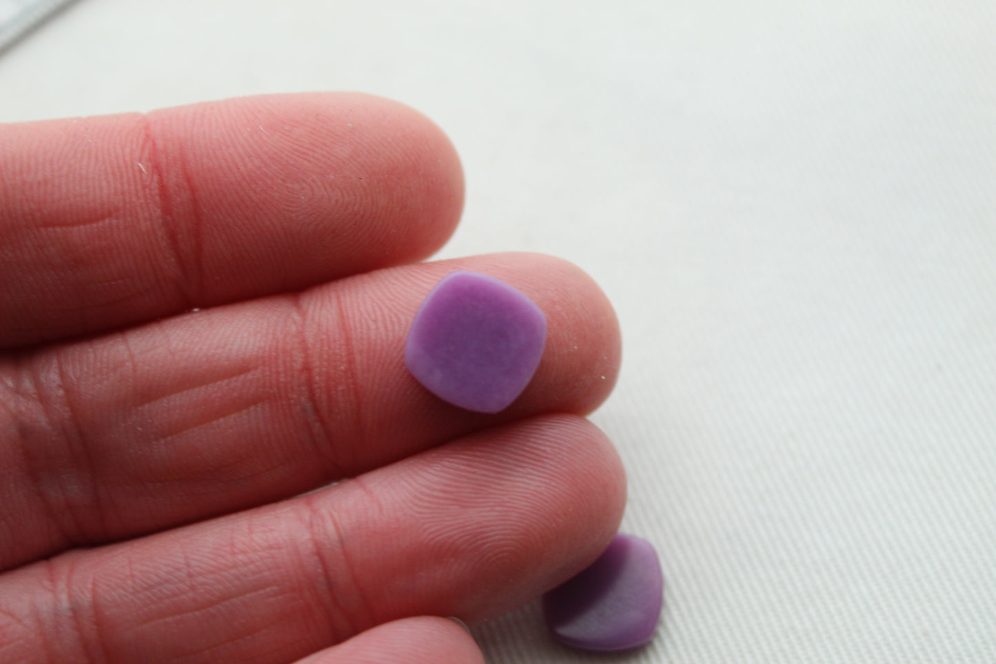 TWO square cushion phosphosiderite flat Cabochons 10MM
