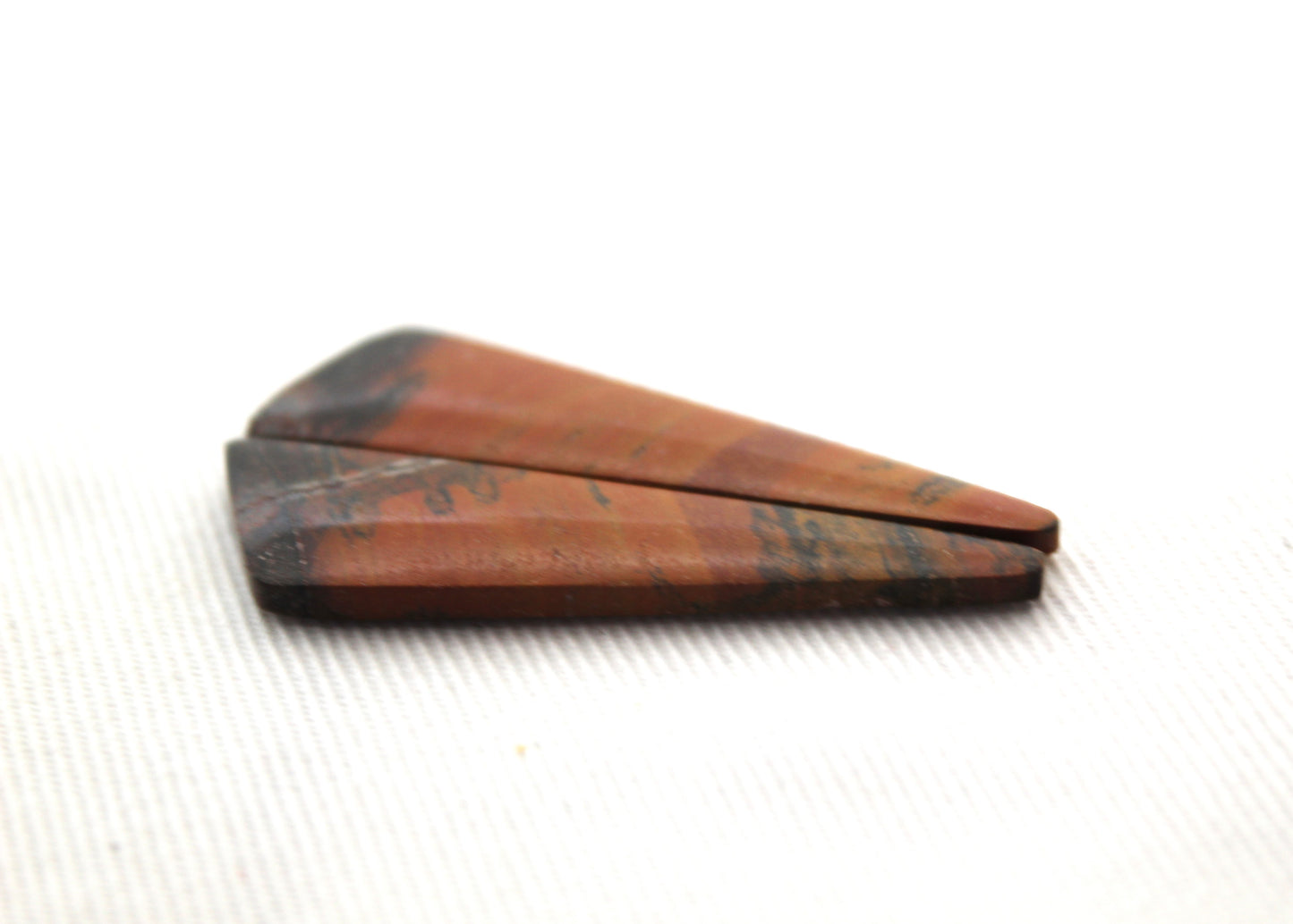 Thin Australian Petrified wood Cabochon Pair triangle