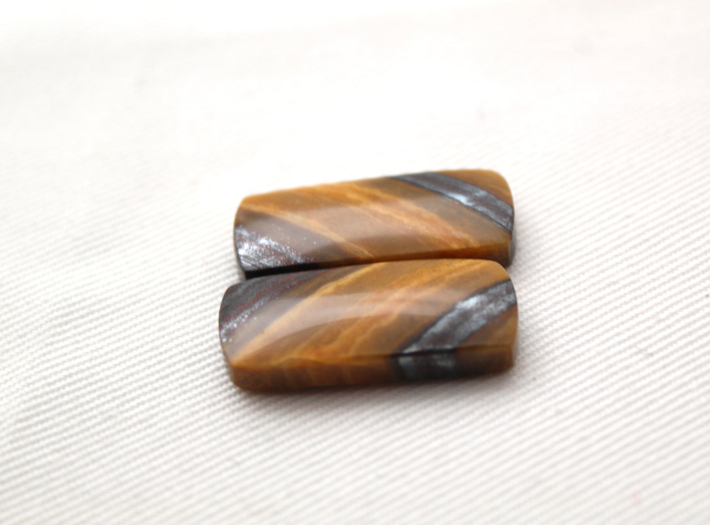 Iron Tiger Eye Pair Cabochon rectangle Gemstone