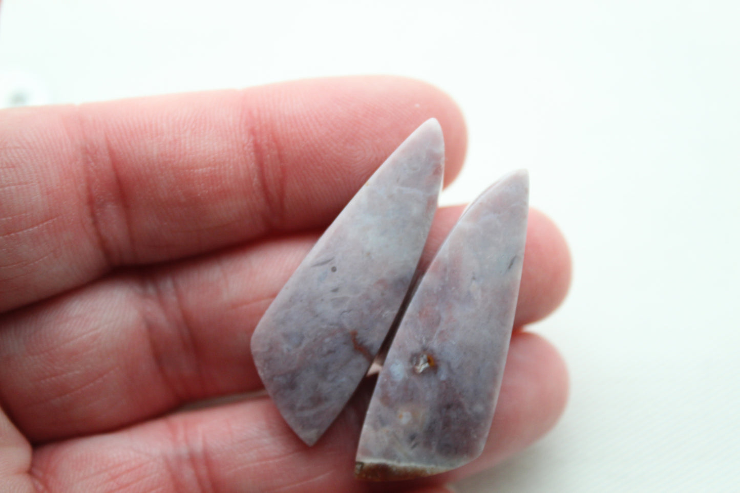 Indonesian Pink Agate Pair Cabochons Gemstone