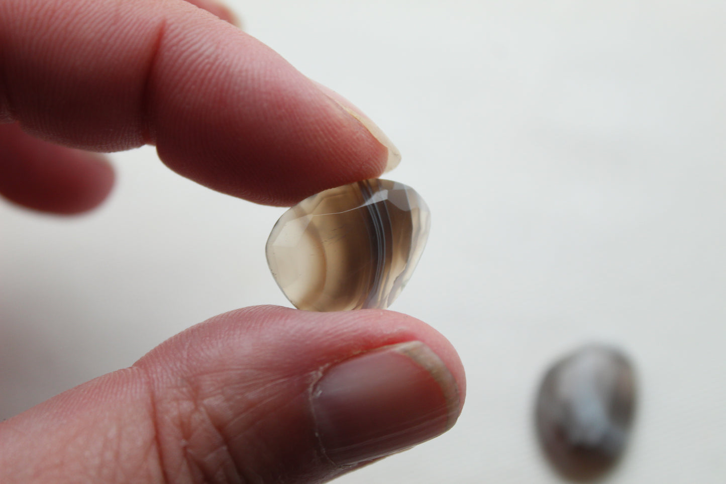 TWO Small Freeform rose cut Botswana Agate cabochon Gemstone