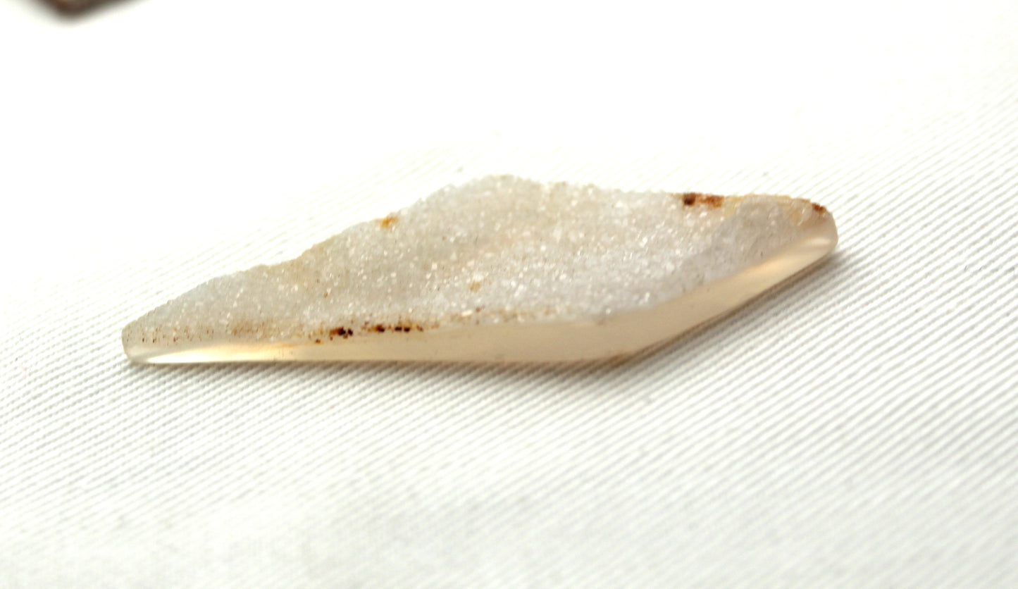 Large Druzy Agate Cabochon Indonesian Gemstone white