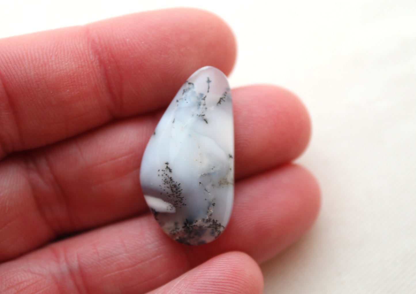 TWO small Dendritic Agate Cabochons gemstones