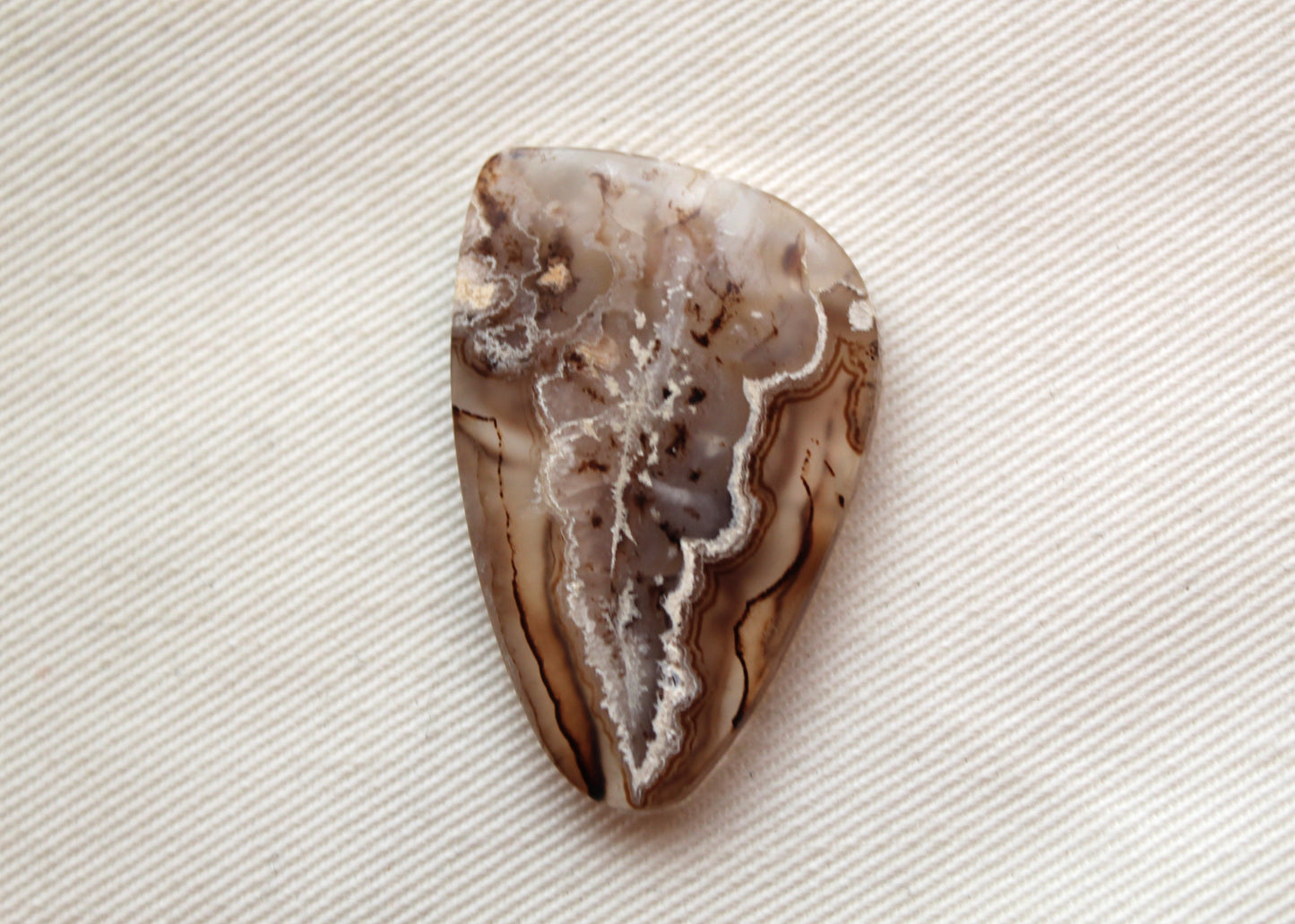 Indonesian Plume Agate Cabochon Gemstone Clear