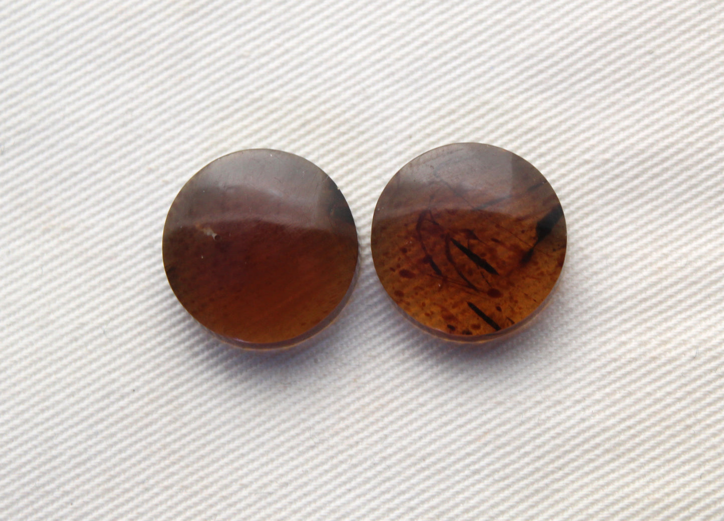 Fossil Palmwood Pair Cabochon Gemstone with druzy pockets Oval