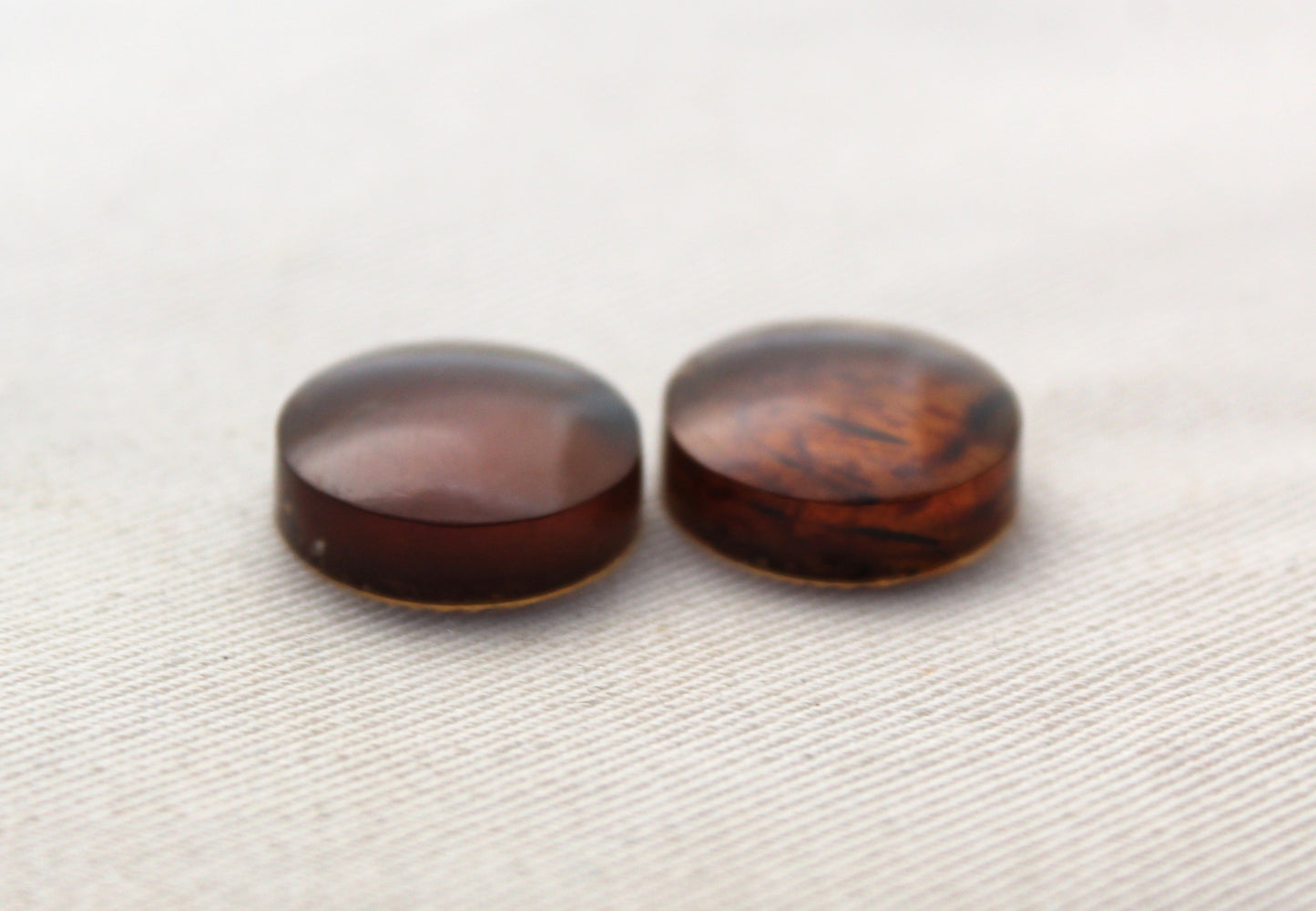 Fossil Palmwood Pair Cabochon Gemstone with druzy pockets Oval