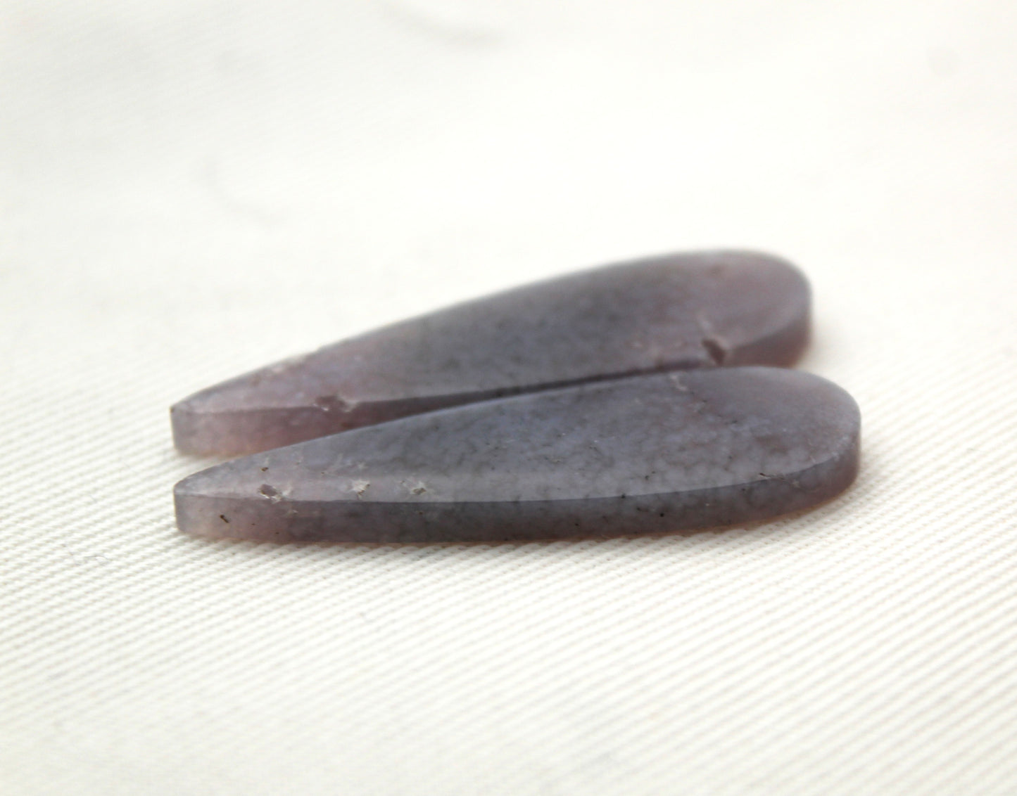 Pair Purple Grape Agate Cabochons gemstones teardrop