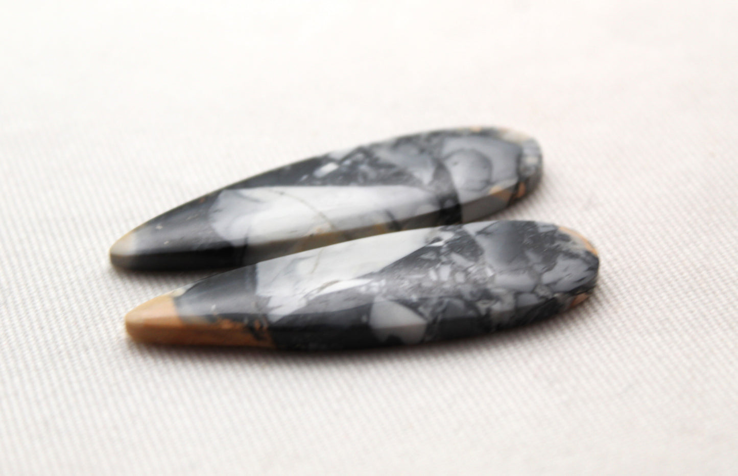 Maligano Jasper cabochons pair Gemstone teardrop