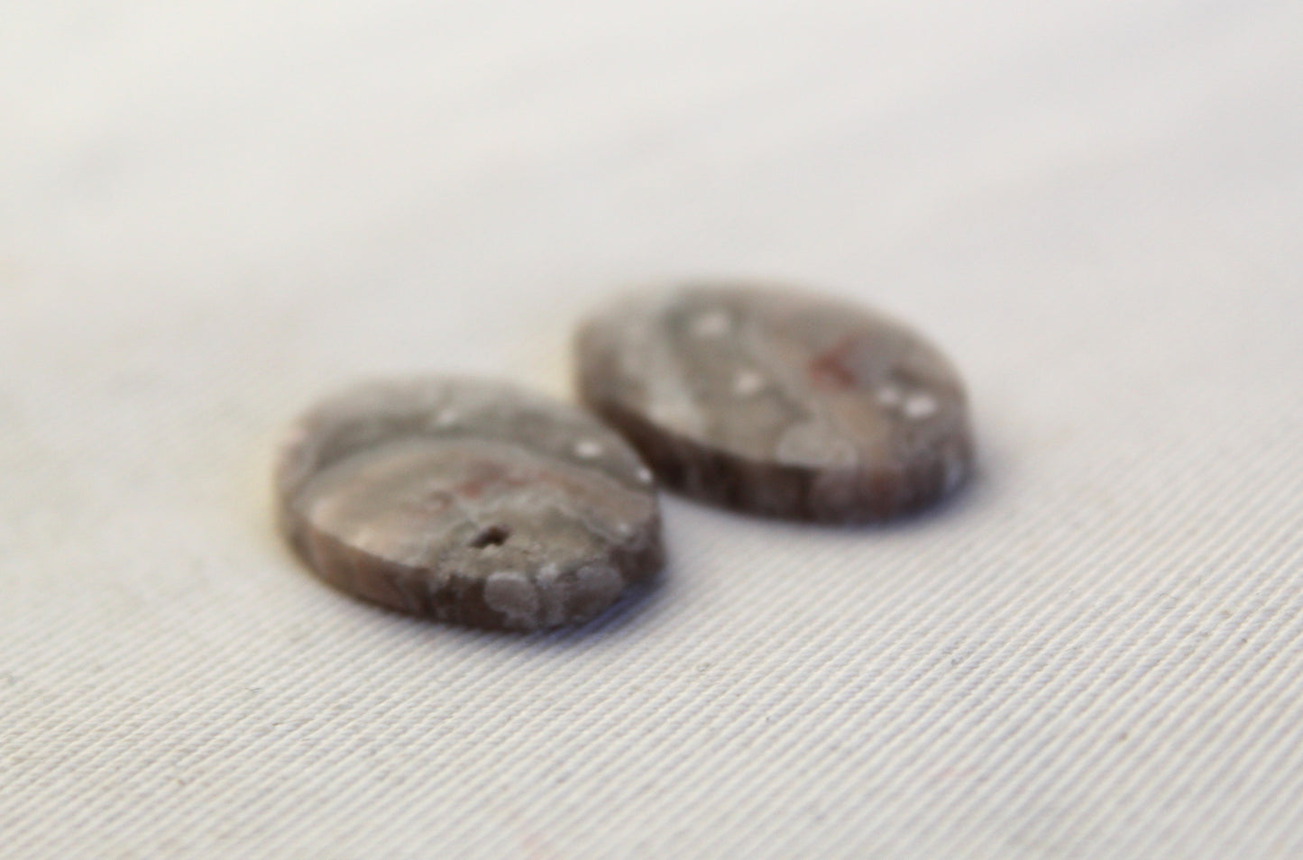 Orbicular Jasper Cabochon Pair Gemstones Oval