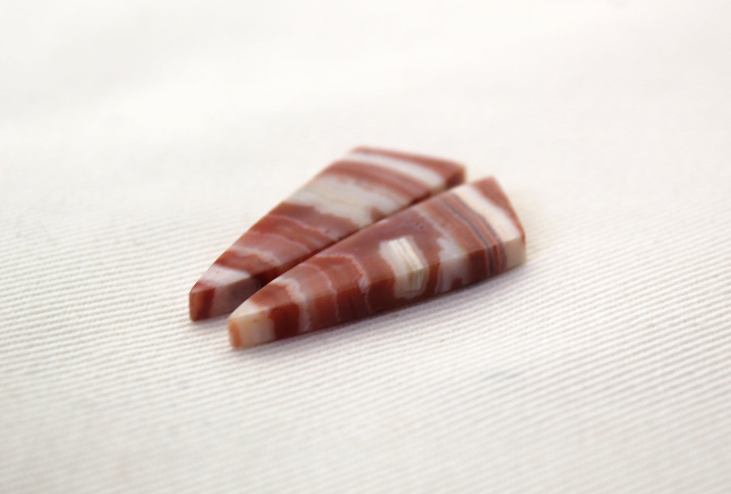 Small Banded Agates Cabochons Gemstone Pair teardrop multicolors