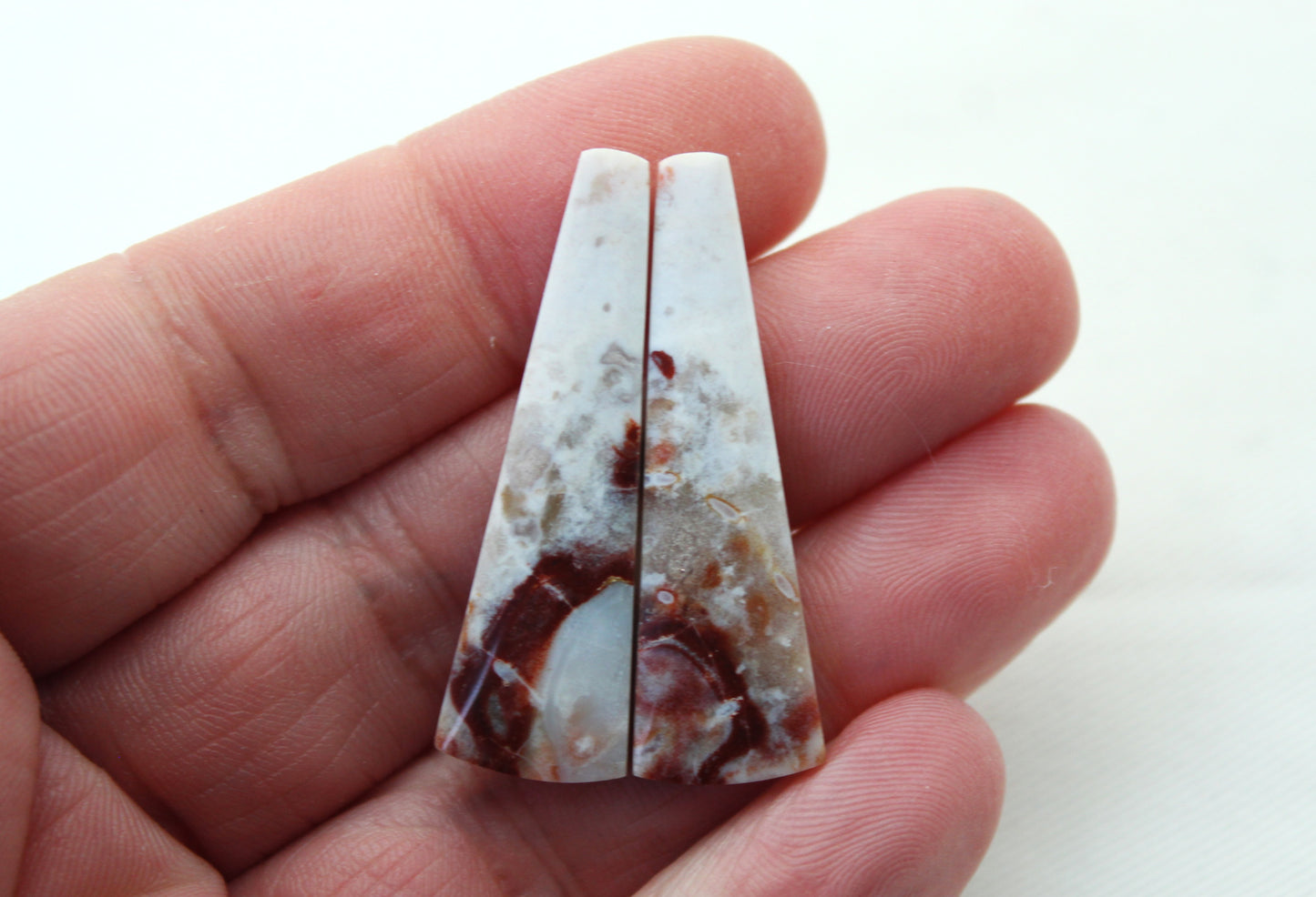 Indonesian Red Jasper Cabochon triangle pair