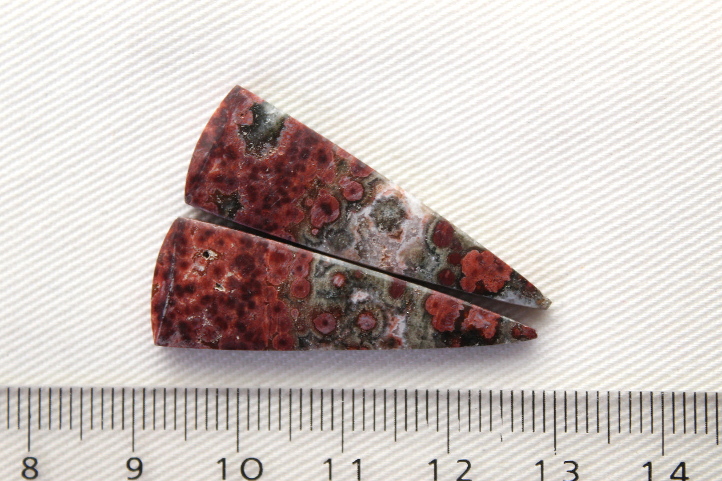 Orbicular Jasper Cabochon Pair Gemstone green orange