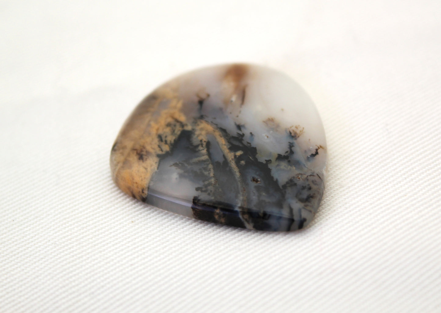 Agate dendritique Cabochon Gemstone pierre gemme blanche de forme libre