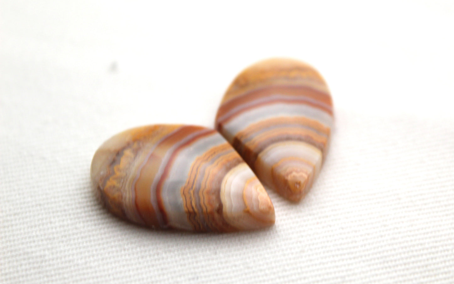 Lace Agates Cabochons Gemstone Pair freeform multicolors