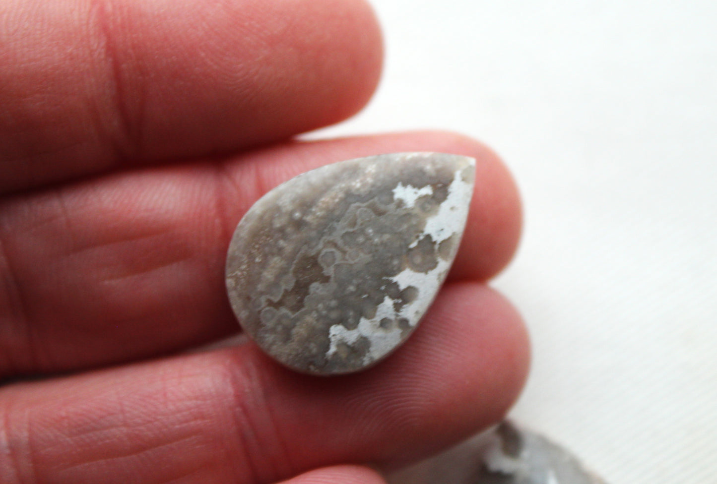 River Jasper Cabochon Pair Gemstone beige white