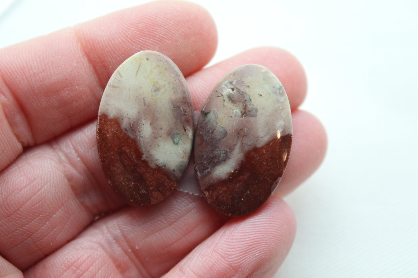 Indonesian Jasper Cabochon pair Gemstone natural