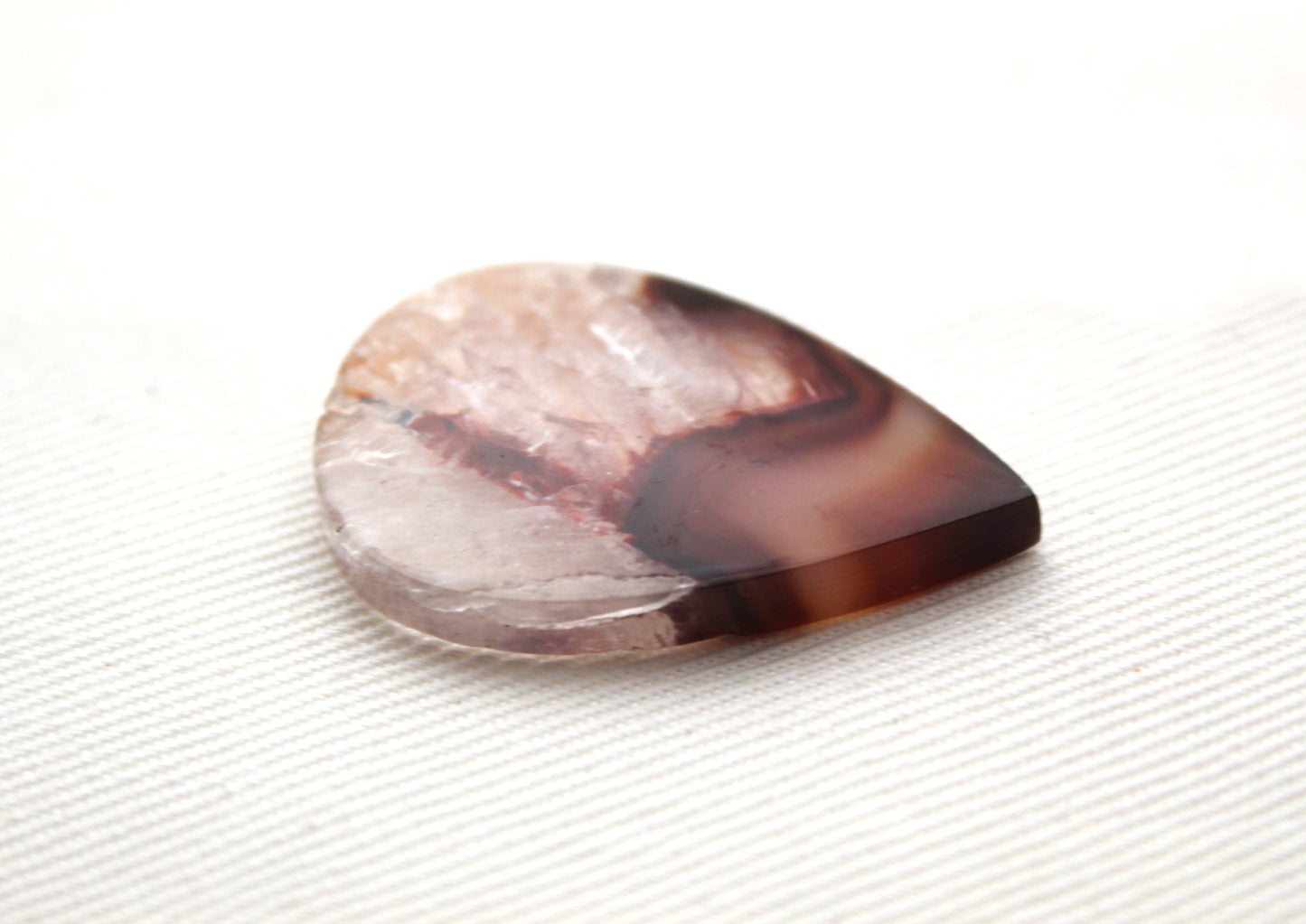 Banded Agate Cabochon Gemstone orange teardrop