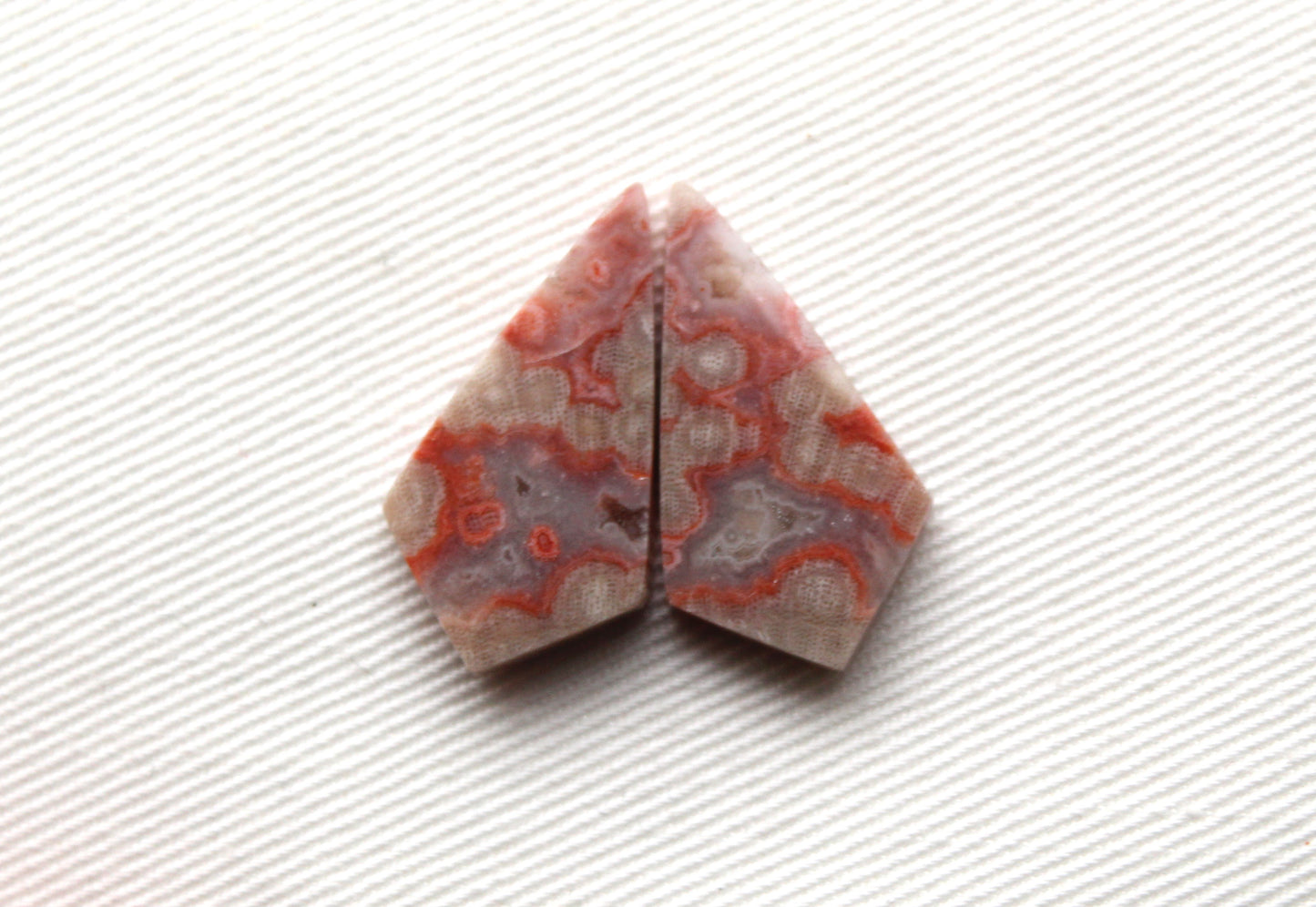 Small River Jasper Cabochons Pair Gemstone pink beige