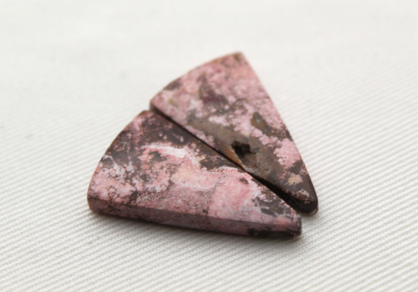 Pair of Indonesian Jasper Cabochons pink