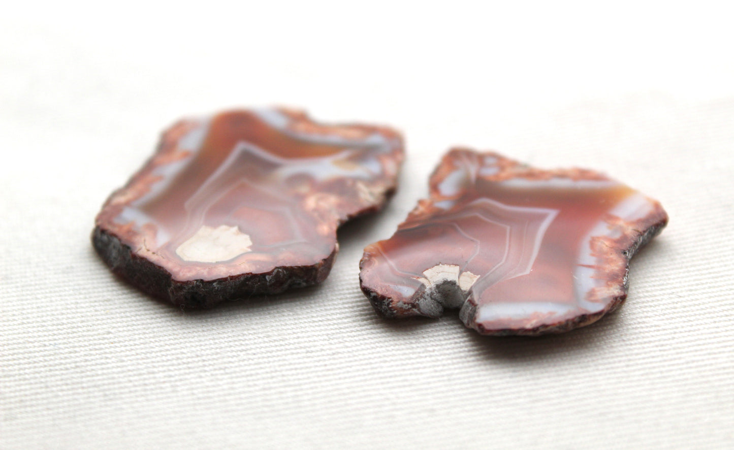 Sliced Agate Pair Gemstones freeform natural