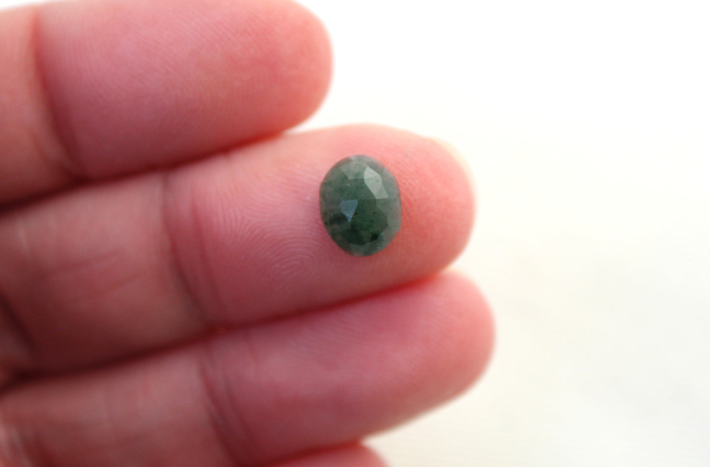 Three mini Freeform rose cut green aventurine cabochons Gemstone