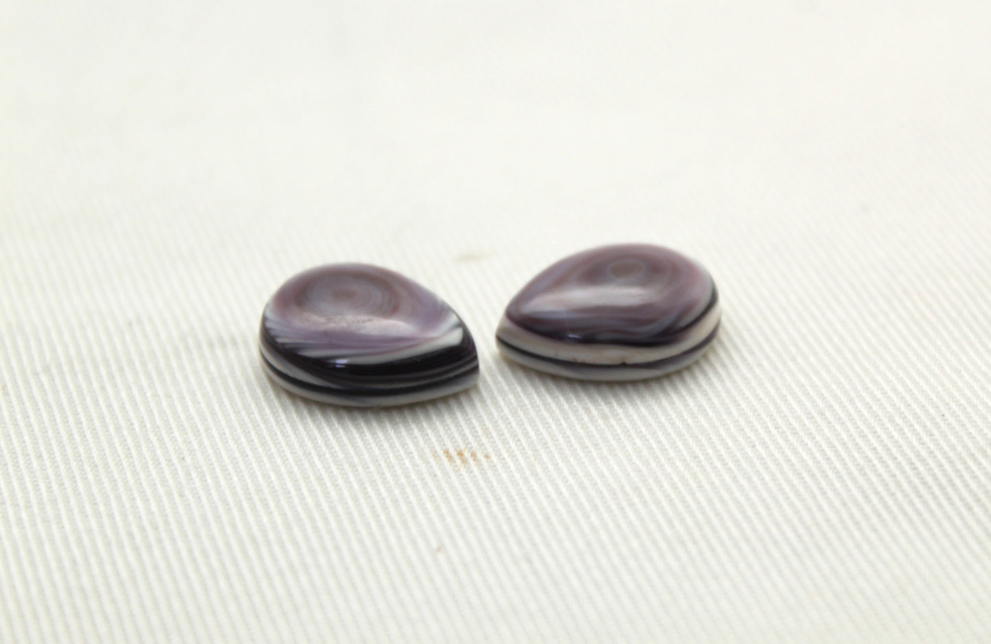 TWO Wampum Quahog Shell Pear 12X16MM purple