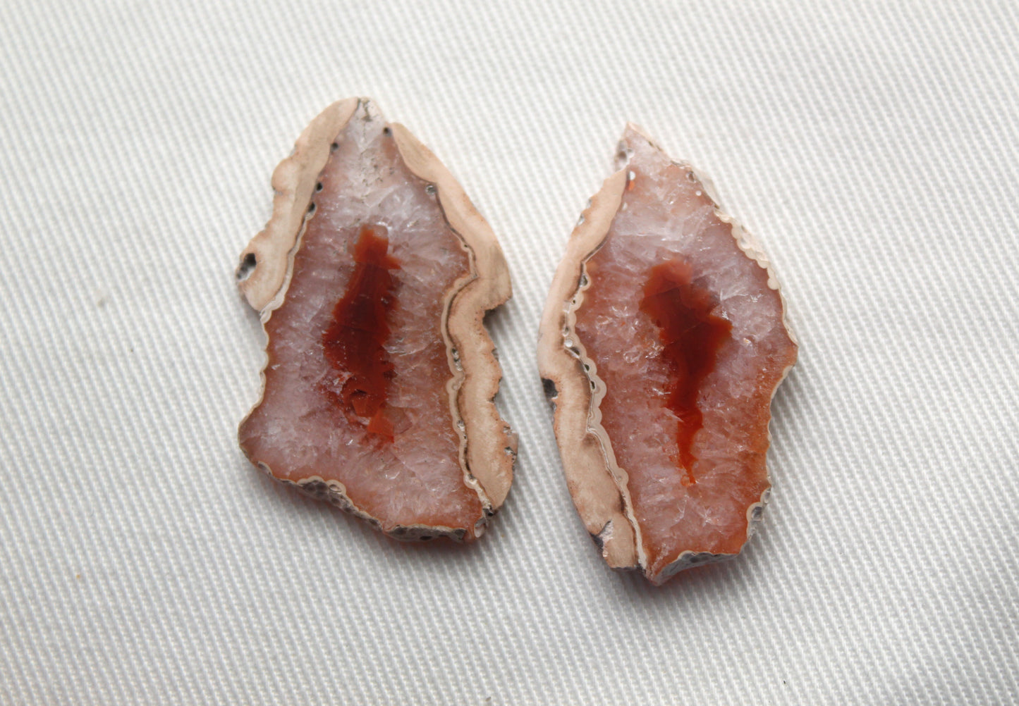 Sliced Agate Pair Gemstones freeform natural