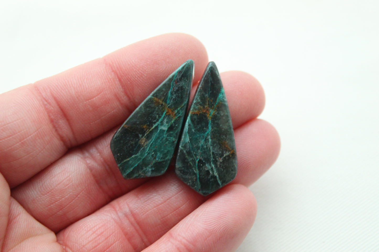 Chrysocolla Malachite Cabochon Pair Blue Gemstone Sierra Cobre