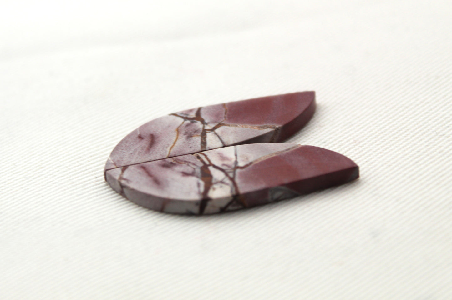 Rhyolite Cabochons Pair gemstone pink