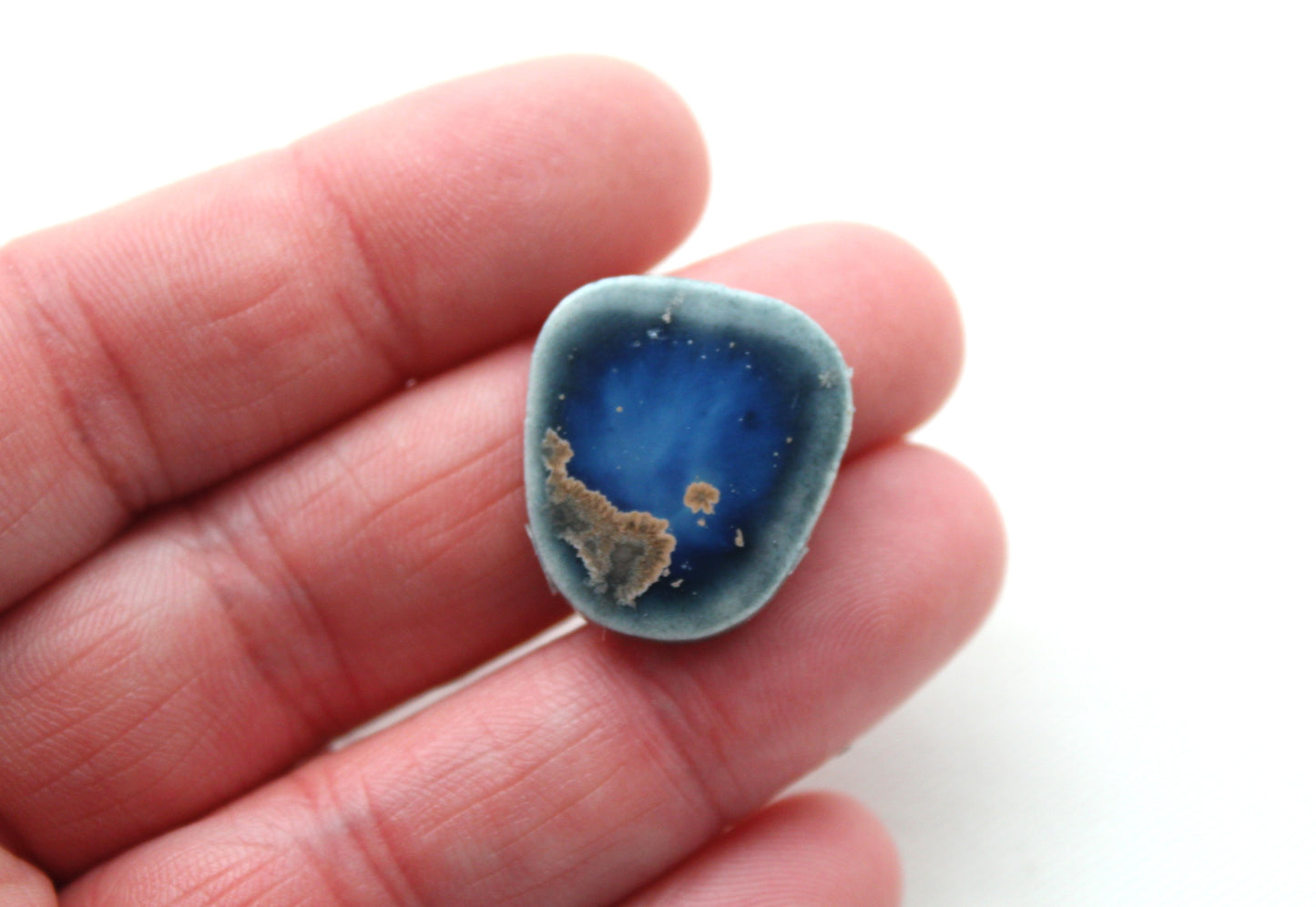Porcelain Cabochon blue freeform