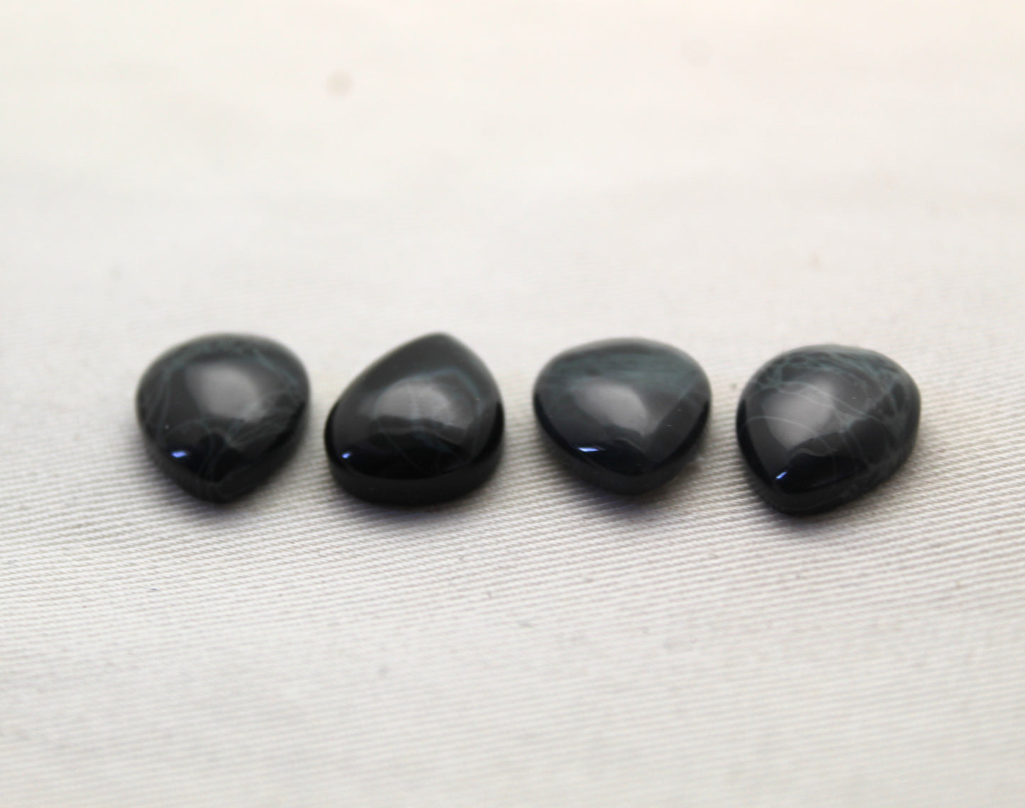 FOUR SpiderWeb Obsidian Cabochon Gemstone 13X18MM