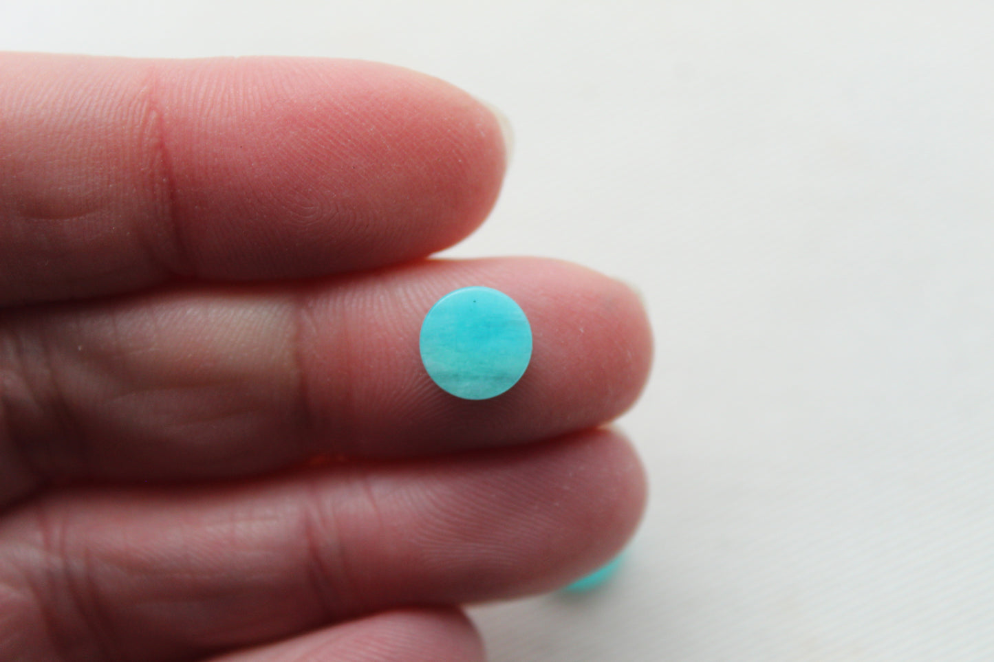 Pair of Amazonite Flat cabochons 8 MM Gemstones round