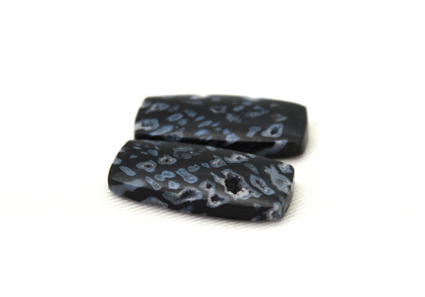 Black Palm Wood Cabochon Pair natural gemstones