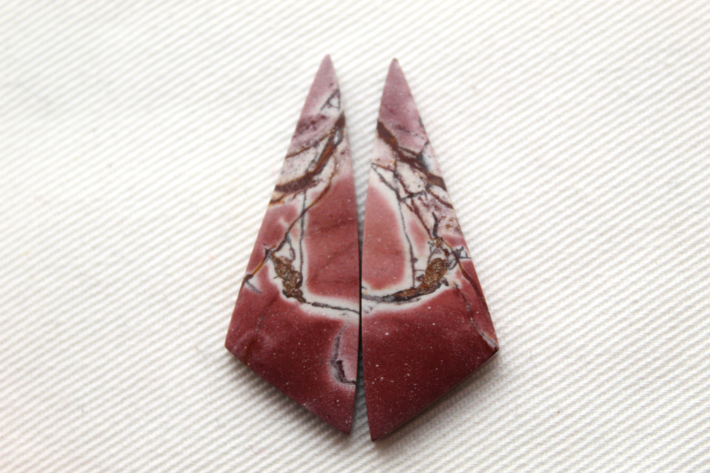 Rhyolite Cabochons Pair gemstone pink