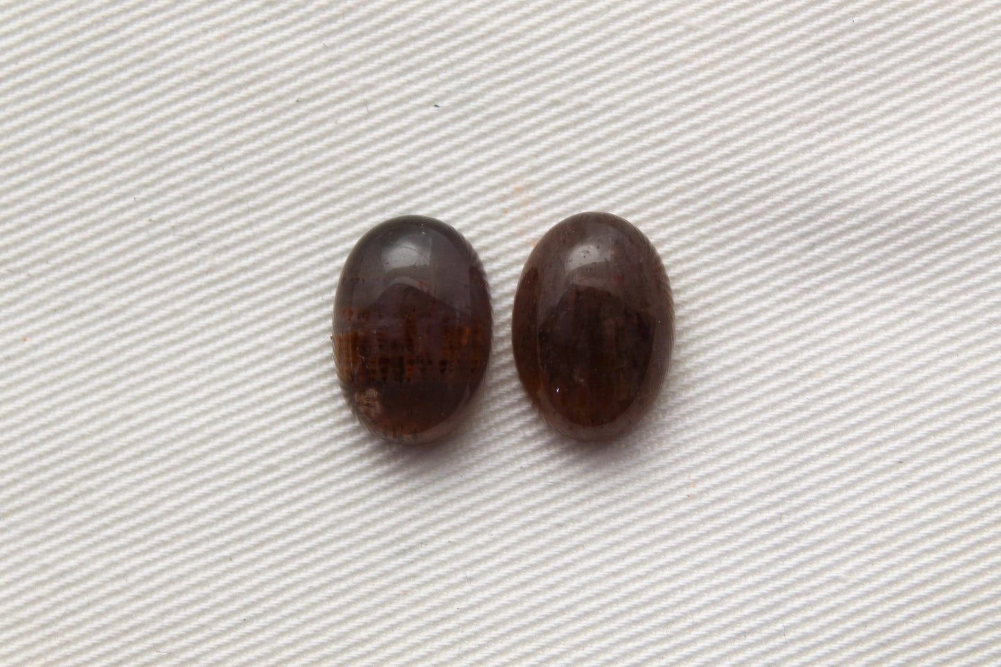 Oval Cacoxenite Amethyst Pair Gemstone purple Cabochon