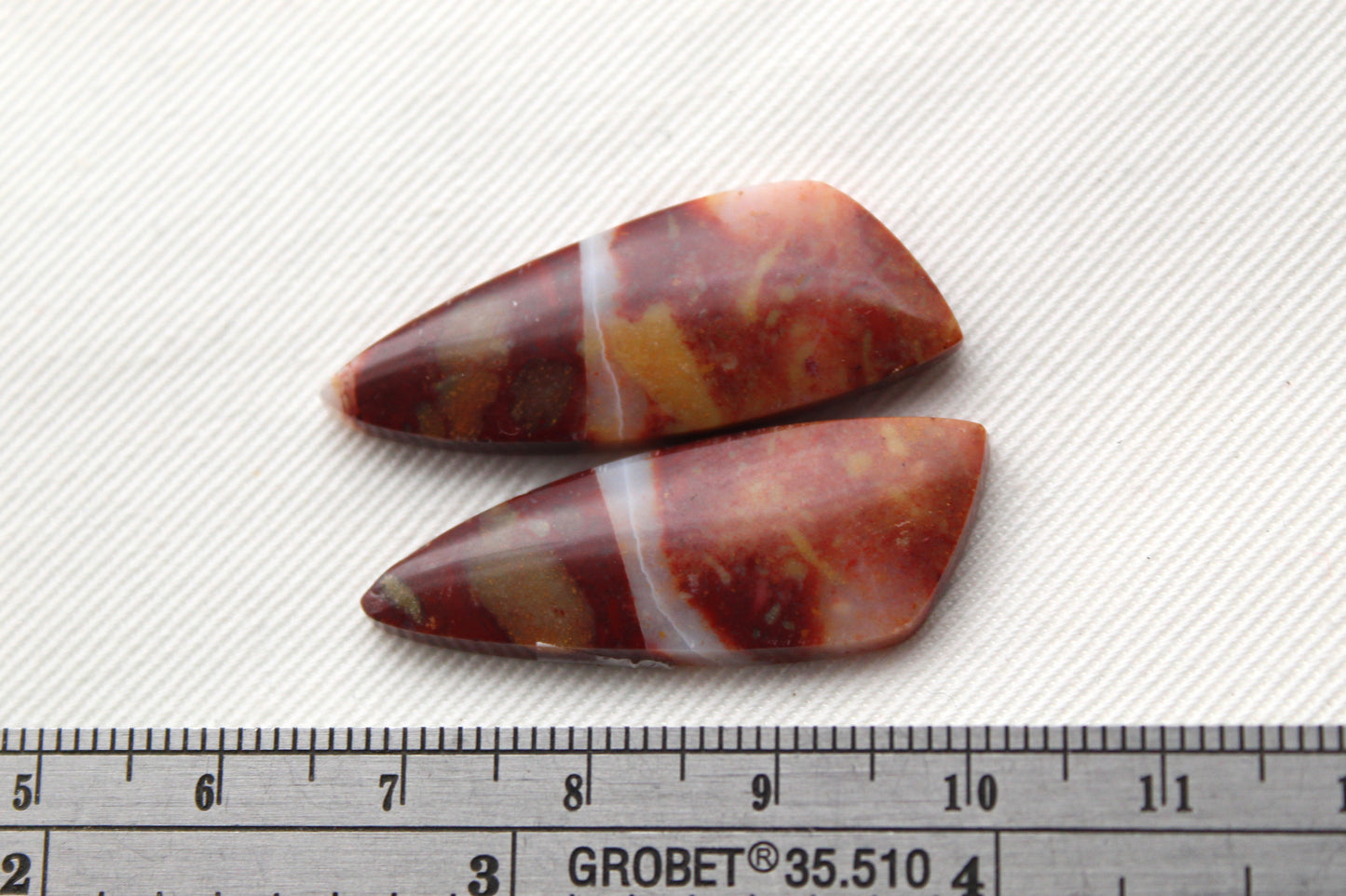 Pair Indonesian Agate Cabochons gemstone natural