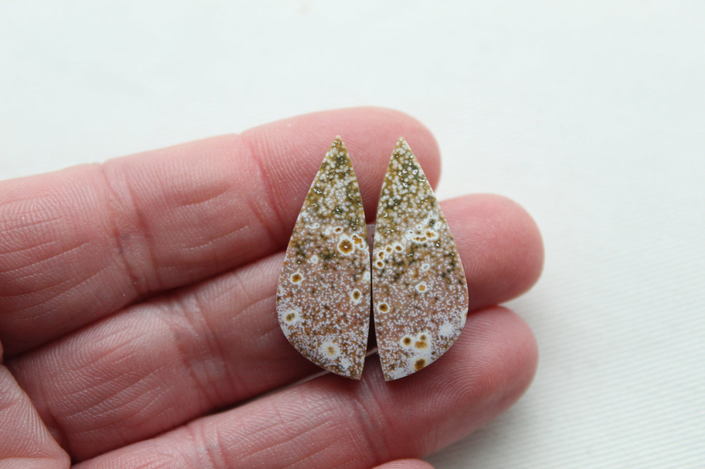 River Jasper Cabochon Pair Gemstone freeform