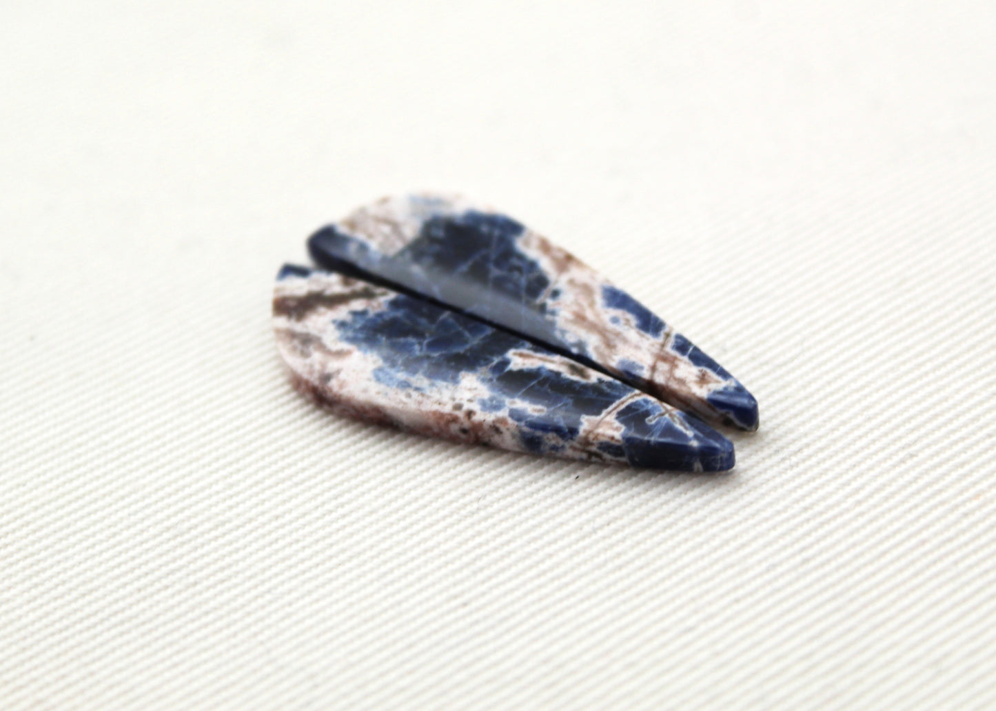 Small Pair Sodalite cabochons Gemstone blue