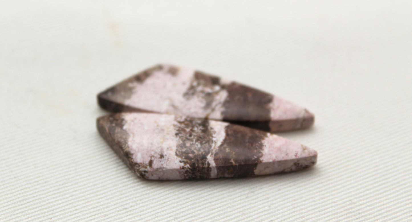 Indonesian Pink Jasper Pair Cabochons Gemstone natural