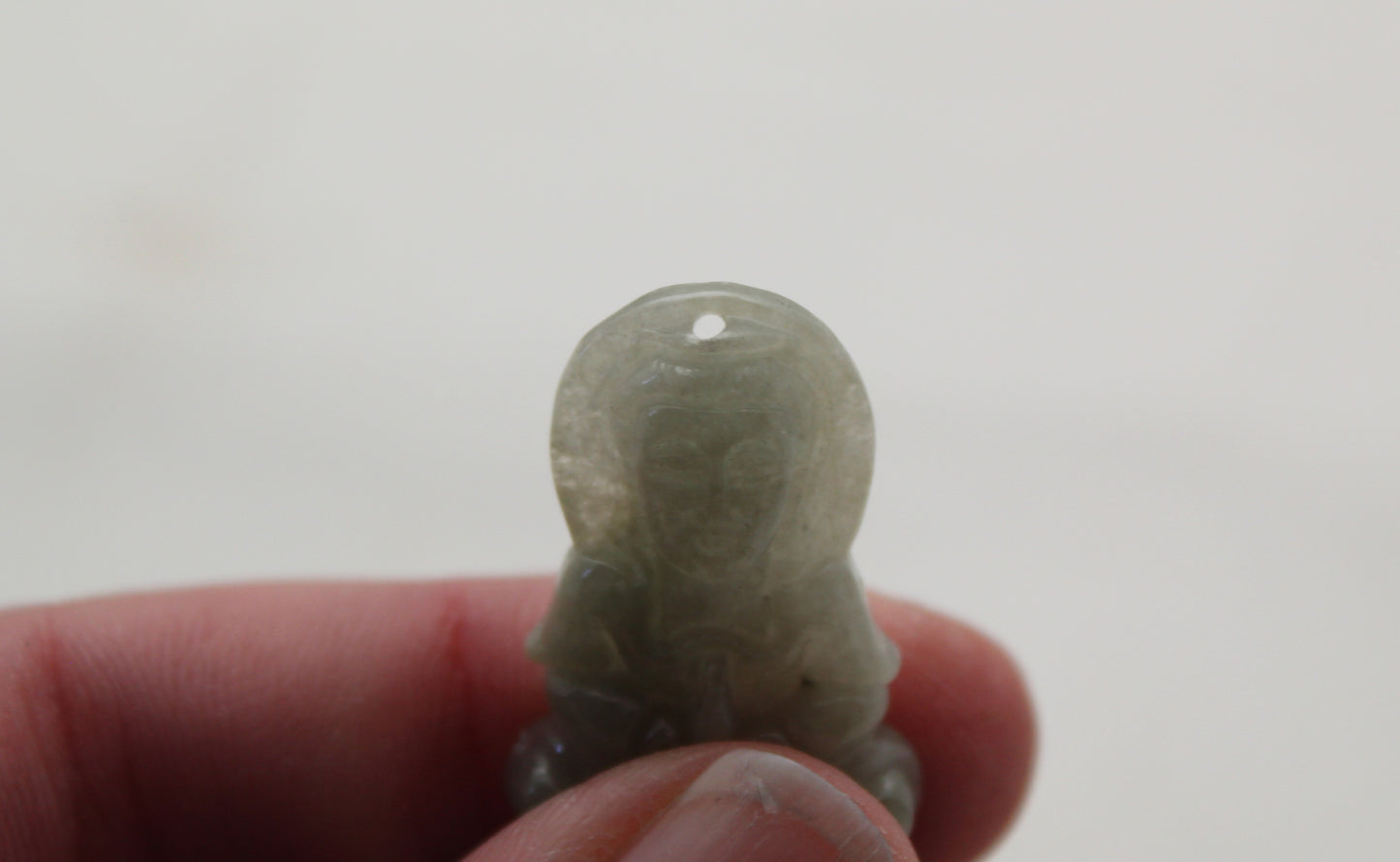 Buddha Jade Green gemstone Cabochon drilled 31MM