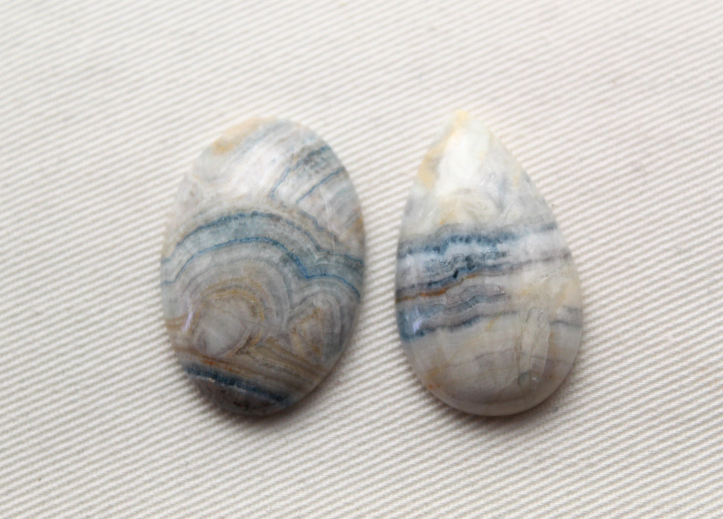 Fossil Palmwood Pair Cabochon Gemstone with druzy pockets Oval