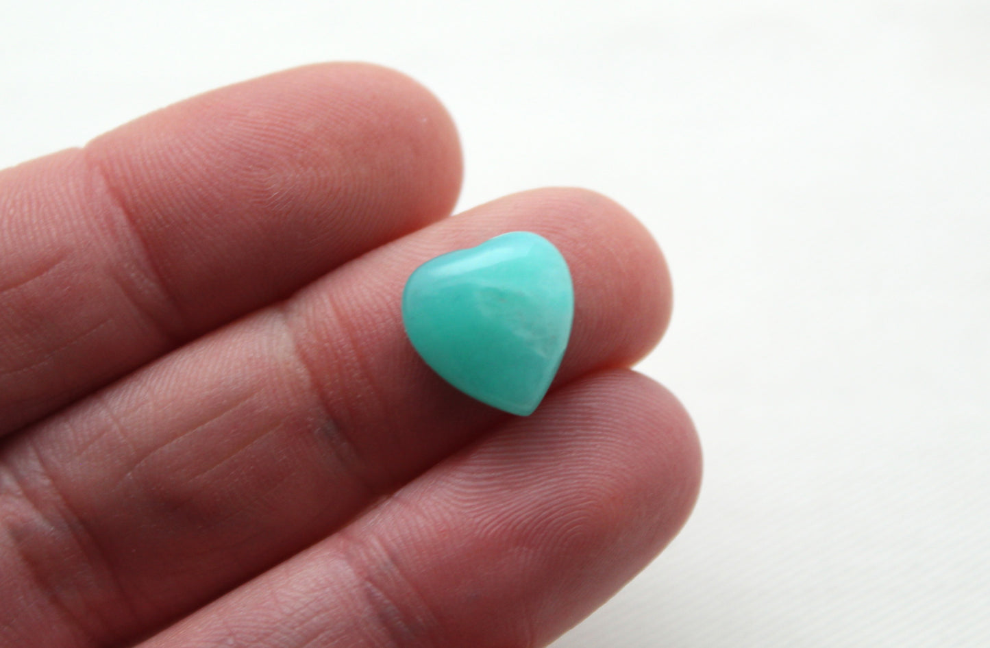 TWO Amazonite heart cabochon 12 mm blue