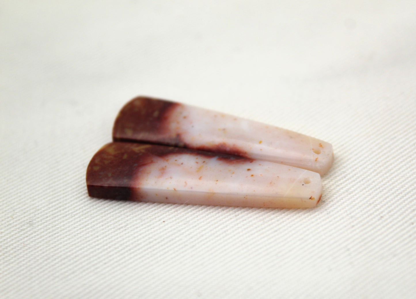 Pair Indonesian Agate Cabochons gemstone natural DRILLED