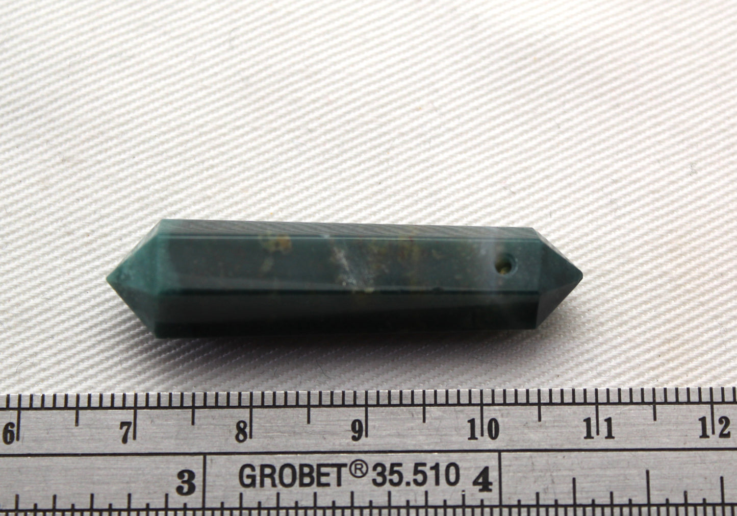 Bloodstone double point Tower gemstone pendant size DRILLED