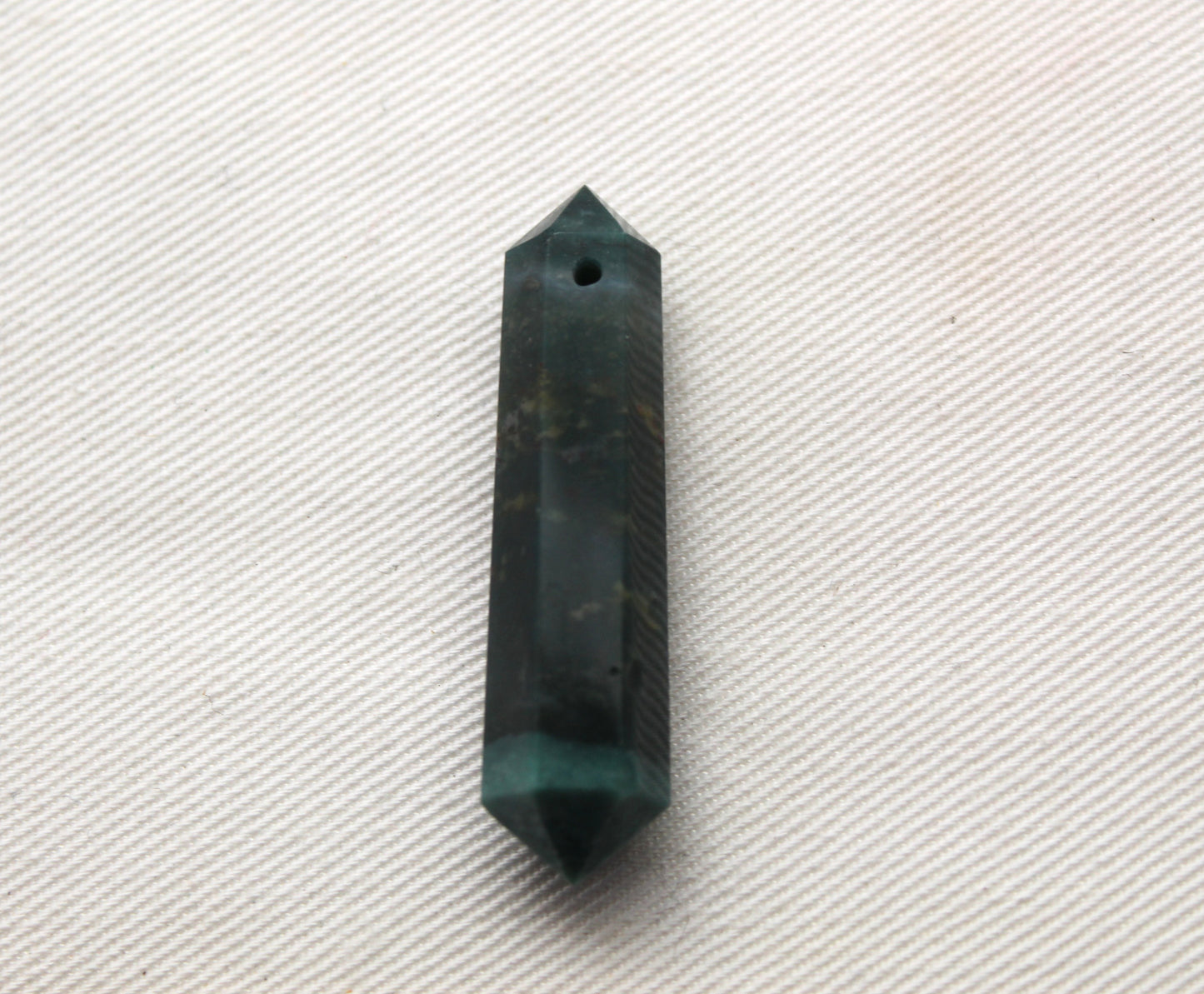 Bloodstone double point Tower gemstone pendant size DRILLED