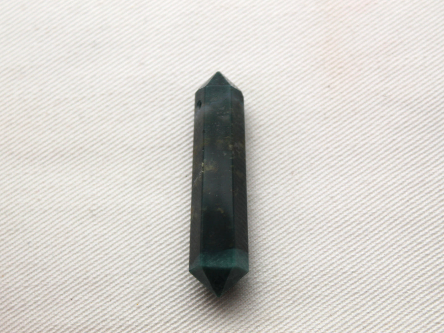 Bloodstone double point Tower gemstone pendant size DRILLED