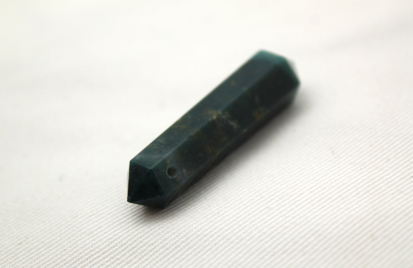 Bloodstone double point Tower gemstone pendant size DRILLED