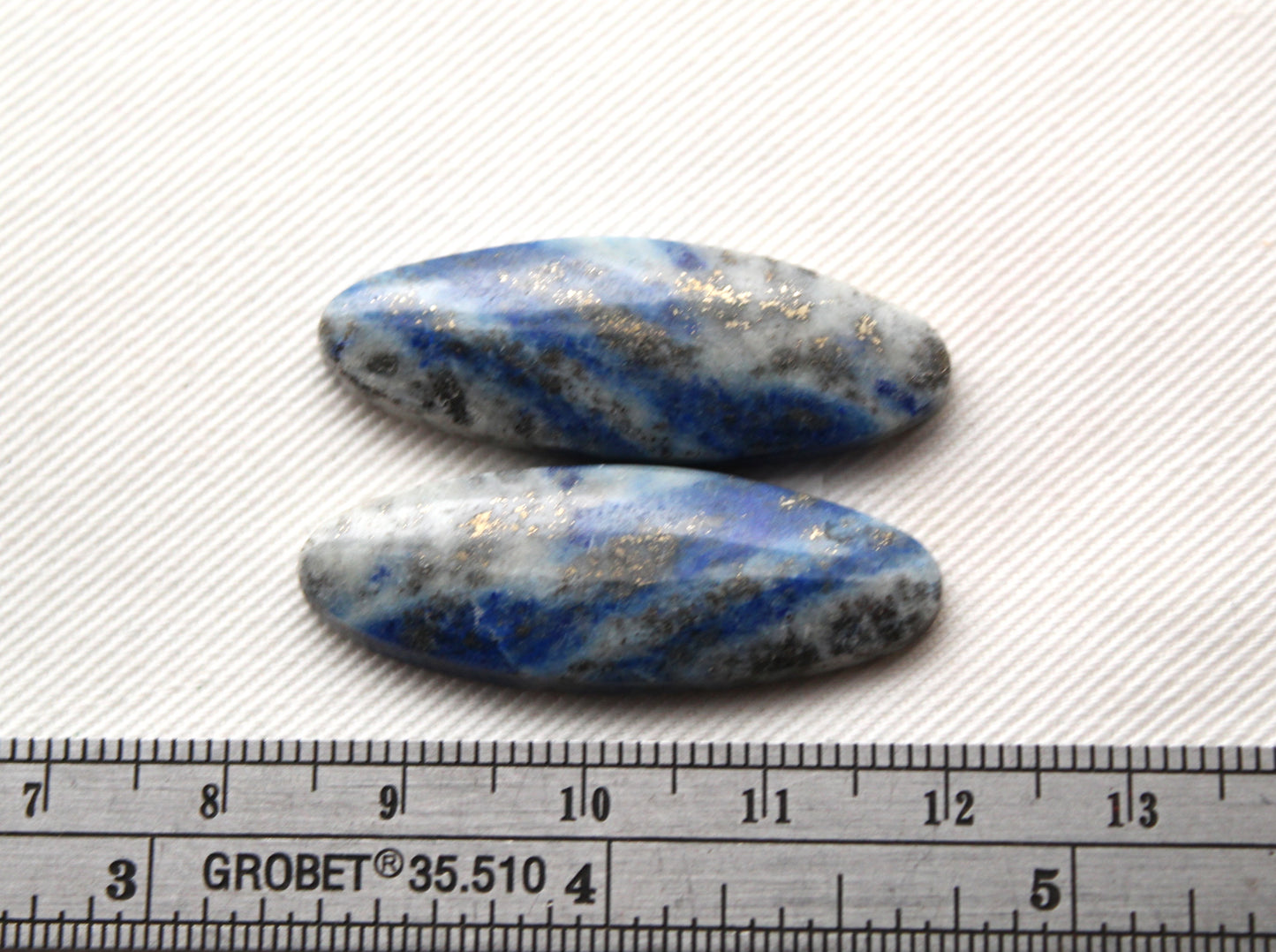Pair of Lapis Lazuli cabochons Gemstones Oval